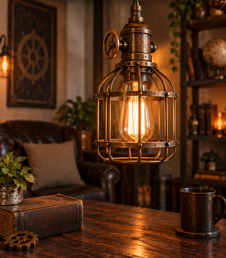 Steampunk Lighting Ideas, From Edison Bulbs to Brass Fixtures